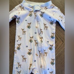 Burt's Bees Baby Cream One Piece with Deer Print